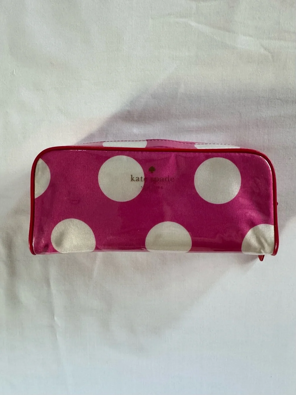 kate spade Pink Polka Dot Makeup Bag / Cosmetic Case